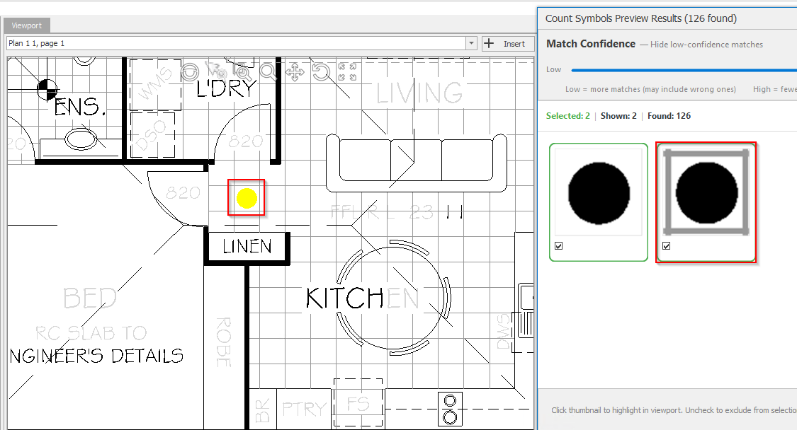 Reviewing detected symbols