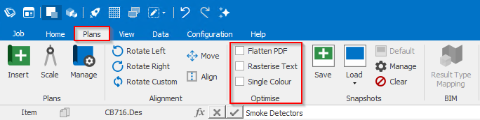 Vector plan prepared for symbol detection