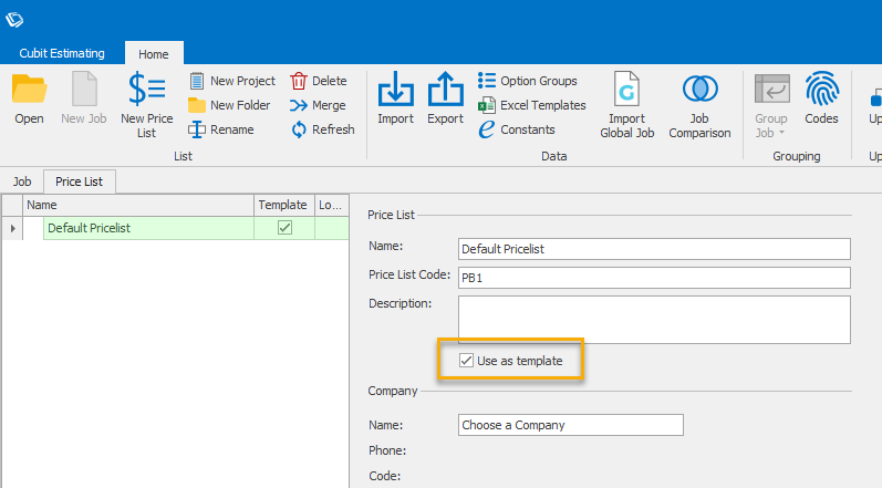 Export price list to Excel – Buildsoft Support